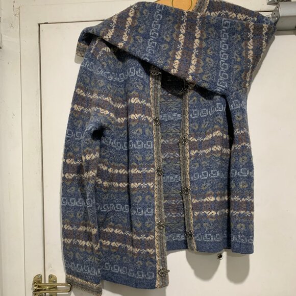 VINTAGE CARROLL REED WOOL PATTERN SWEATER JACKETS SIZE L - Picture 9 of 12